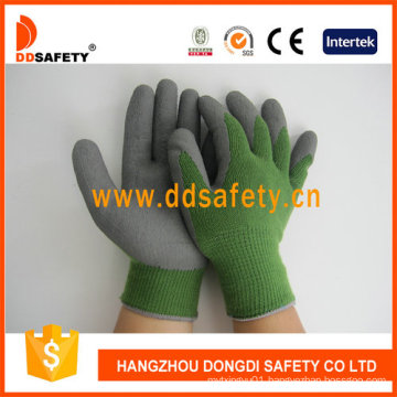 10 Gauge Green T/C Shell Grey Latex Foam Coating Working Gloves Dkl412
